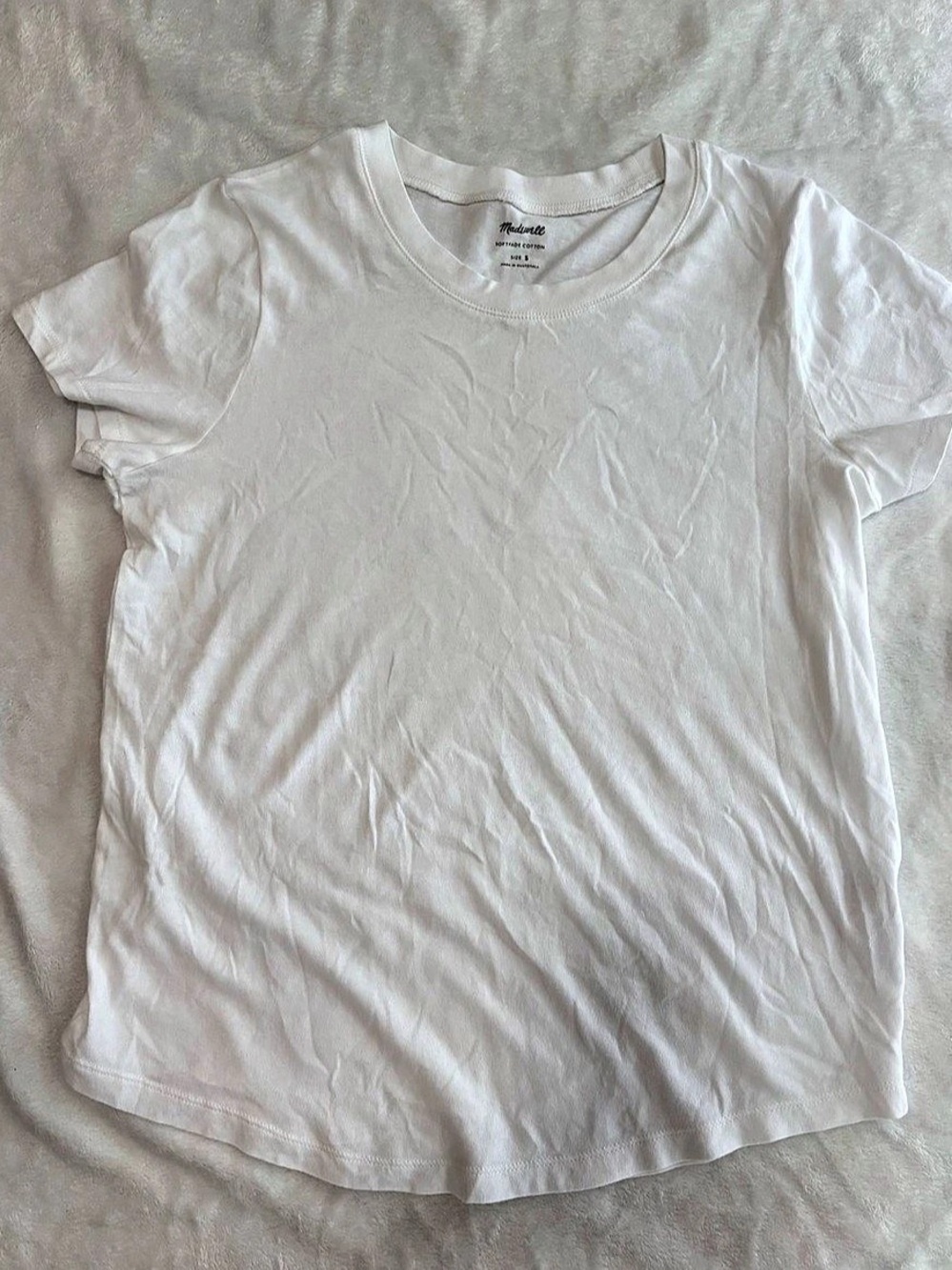 Madewell Softfade Cotton Crewneck Tee White Small (New Without Tags)